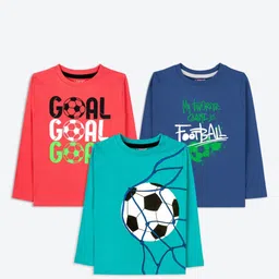 ariel Boys Pack Of 3 Typography Printed Round Neck Cotton T-shirt-image-56