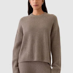 GAP Women Ribbed Round Neck Slim-Fit Pullover-picture-35