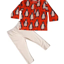 Sangria Infant Boys Penguin Printed Round Neck Kurta & Pyjama Set-6