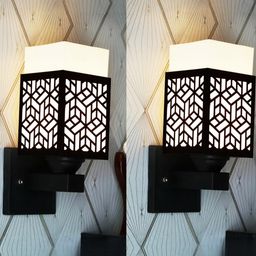 Gojeeva Brown Wood Square Wall Lamps-picture-35