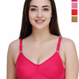 College Girl Pack of 4 Full Coverage Non Padded Cotton Bra-picture-29
