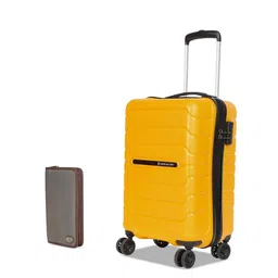 SWISS MILITARY Set Of 2 Rhombus Textured Hard-Sided Cabin Trolley Bag & Wallet-9