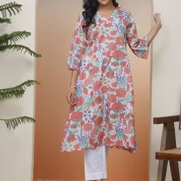 VAASVA JAIPUR Women Floral Printed Kurta with Palazzo-image-48
