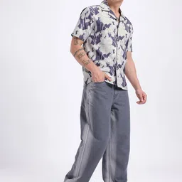 glitchez Abstract Print Cuban Collar Regular Fit Shirt image 2