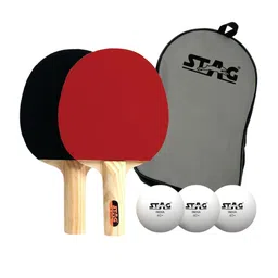 STAG GLOBA 2 Wooden Table Tennis Racket & 3 Balls Set-image-37