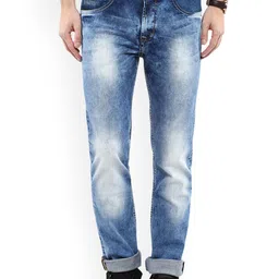 fineblu Men Slim Fit Mid-Rise Heavy Fade Stretchable Jeans-picture-39