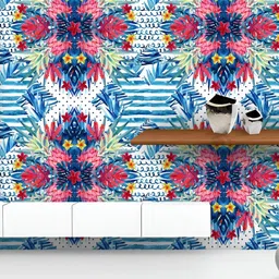 ArtzFolio Printed UV-Resistant Anti-Bacterial Abstract Watercolor Flowers Peel & Stick Wallpaper-image-94