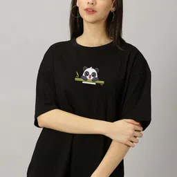 URBANICE Women Printed V-Neck Drop-Shoulder Sleeves T-shirt-picture-11