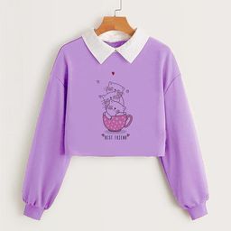 ZOFIS Girls Printed V-Neck T-shirt-image-51
