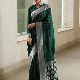 KALINI Women Woven Design Zari Banarasi Saree-image-81