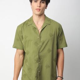 VASTRADO Men Classic Cuban Collar Conversational Printed Cotton Oversized Casual Shirt-image-69