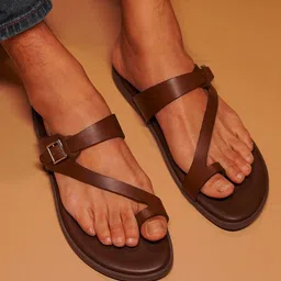dmodot Pelle Chocolatto Men Leather Slip-On Comfort Sandals-picture-5