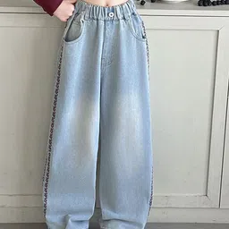 LULU & SKY Girls Wide Leg High-Rise Light Fade Jeans-picture-27