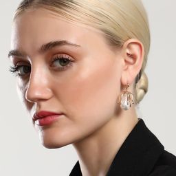 DressBerry Gold-Plated Pearls Beaded Contemporary Drop Earrings-18