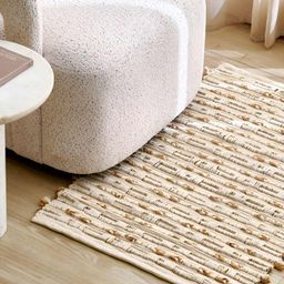 Home Centre Natura Luna Beige & Yellow Jute Woven-Designed Eco-Friendly Reversible Dhurrie-picture-23