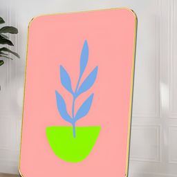Myntra Elegant Homes Pink & Green Abstract Botanical Wooden Wall Art-image-94