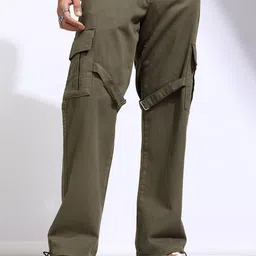 HIGHLANDER Men Straight Fit Mid-Rise Cotton Cargos-picture-12