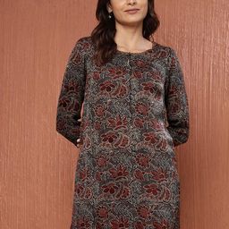 Fabindia Floral Printed Round Neck Straight Kurti-image-54