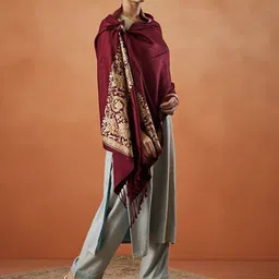 Pashmoda Vasant Aari Paisley Embroidered Shawl-42