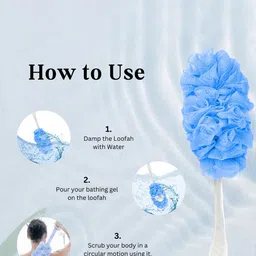 CareDone Set Of 3  Soft Round Loofah Back Scrubber With Long Handle Loofah image 3