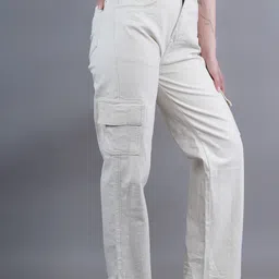 Moda Rapido Women Classic Relaxed Fit Cargo Styles Stretchable Jeans-picture-42