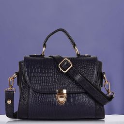 SPOTIC Women Textured Structured Leather Satchel Bag-7