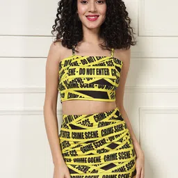 BAESD Printed Shoulder Straps Top With Skirt Co-Ords-image-94