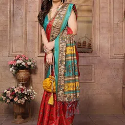 KALINI Kalamkari Art Silk Saree-image-62