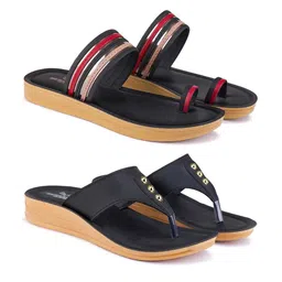 BERSACHE Women Pack Of 2 Rubber Flats-image-8