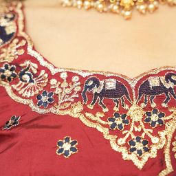 Fabcartz Embroidered Thread Work Semi-Stitched Lehenga & Unstitched Blouse With Dupatta image 5