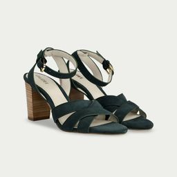 Oroh Suede Block Heel Sandals with Buckles-18