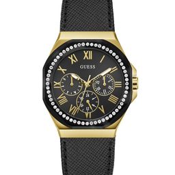 GUESS Women Embellished Dial & Leather Straps Analogue Watch GW0753L4-image-98