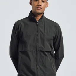 KOR Men Stand Collar Solid Lightweight Sporty Jacket-picture-0