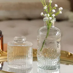 TIED RIBBONS 5Pcs White Textured Glass Flower Vases image 5