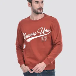 Numero Uno Men Typographic Printed Brushed Fleece Sweatshirt-36