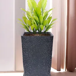 RUBOXA Marble Tower Black UV-Protected Planters With Tray-image-75