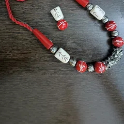MAYANKS Silver-Tone Necklace and Earrings-image-90