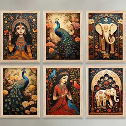 WALLLANE Brown 6 and more Piece Wood Abstract Wall Paintings-image-43