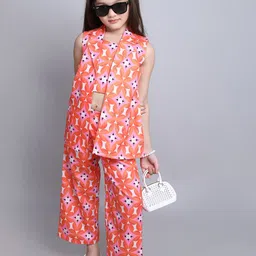 taffykids Girls Printed Tunic with Trousers-14
