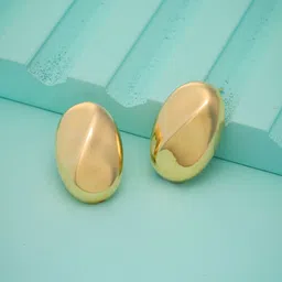 Kushal's Fashion Jewellery Gold-Plated Oval Shaped Studs Earrings-picture-23