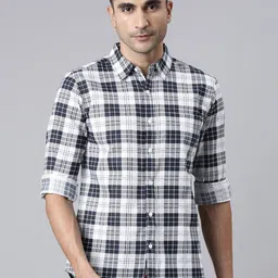 Metronaut Men Tartan Checks Opaque Checked Casual Shirt-image-38