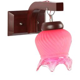 Somil Premium Designer Glass Wall / Night Lamp Elegant & Stylish Dcor Accent for Modern Interiors, color- Pink, Size:- 17 X 27 X 27.5 CM-picture-2