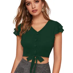 Sanwariya Silk Womens Tie Up waist Crop Top-image-81