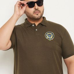 GET GOLF Men Plus Size Solid Polo Collar Cotton T-shirt-image-88