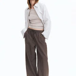 H&M Wide Linen-Blend Trousers-image-76