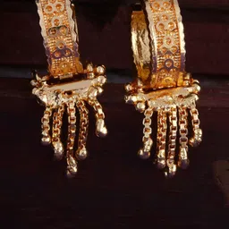 Vighnaharta Gold-Plated Artificial Beaded Dome Shaped Jhumkas-9