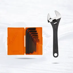 HGCM173M1 8" inch Adjustable Wrench with 9Pcs Hex Allen Key HGCM173M1 8" inch Adjustable Wrench with 9Pcs Hex Allen Key Single Sided Open End Wrench-9