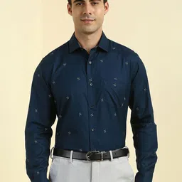 Allen Solly Geometric Printed Spread Collar Full Sleeves Slim Fit Formal Shirts-image-12