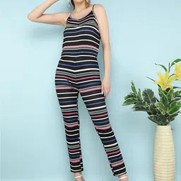 LULU & SKY Women Striped Shoulder Straps Basic Jumpsuit-picture-15