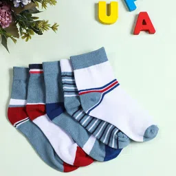 YK Infant Boys Pack Of 5 Patterned Ankle-Length Socks-11